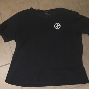 Giorgio Armani Black Tee with White Logo